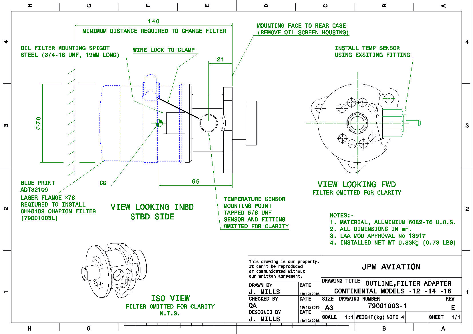 Continental Oil filter adapter O200 C90 C85 (12) afors advert No37688